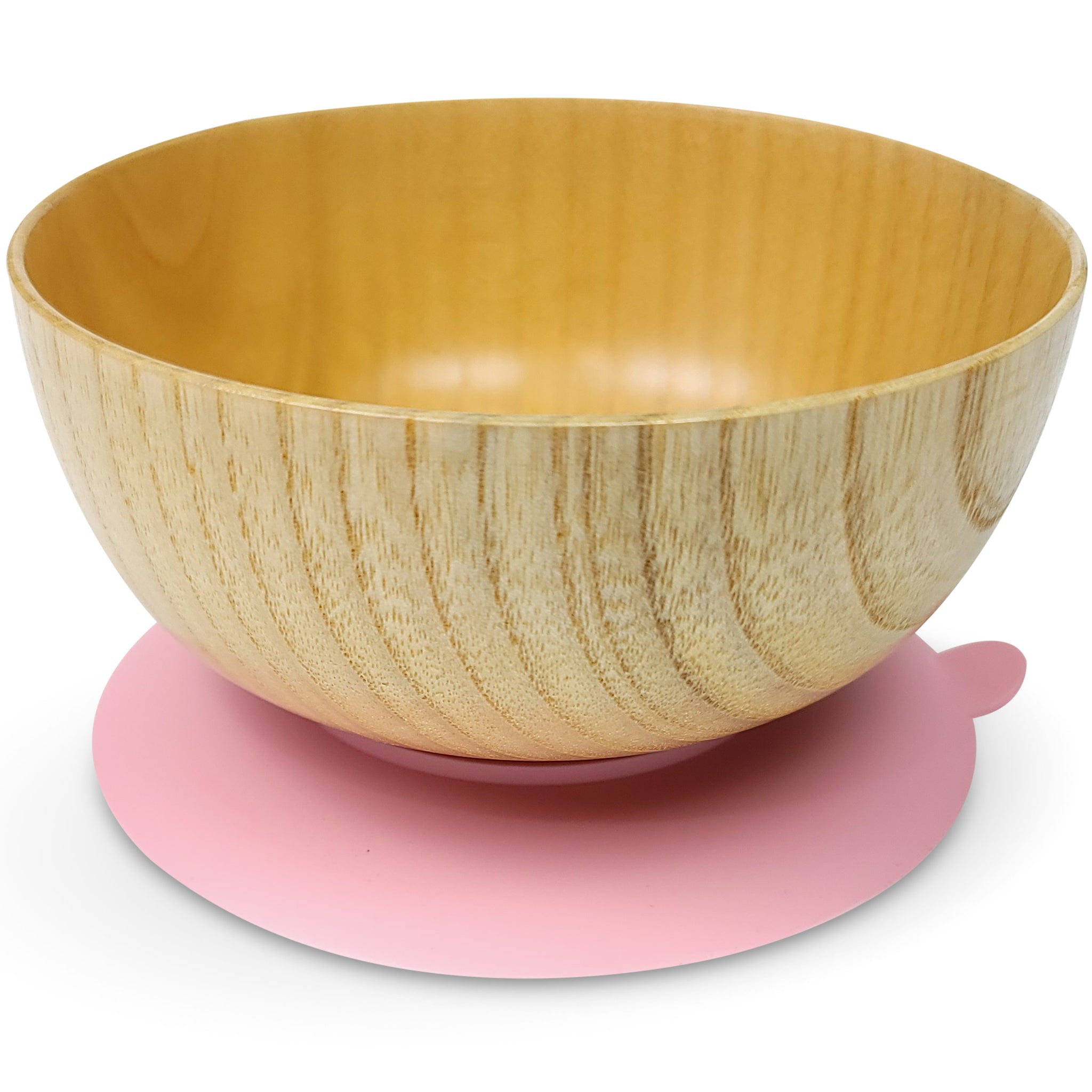 Natural Bamboo Suction Bowl with Spoon and Fork Set